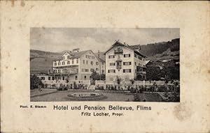 Passepartout Ansichtskarte / Postkarte Flims Kanton Graubünden Schweiz, Hotel-Pension Bellevue - ...