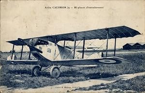 Ansichtskarte / Postkarte Französisches Militärflugzeug, Doppeldecker, Caudron 59