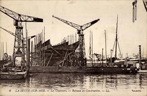 Ansichtskarte / Postkarte La Seyne sur Mer Var, Werft, Schiff im Bau