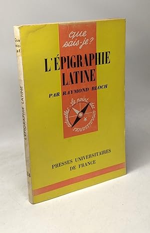 Seller image for pigraphie latine for sale by crealivres