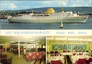 Ansichtskarte / Postkarte Fährschiff MS Kronprins Harald, Linie Oslo Kiel, Innenansicht