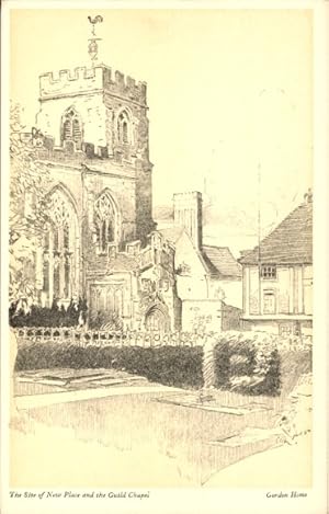 Künstler Ansichtskarte / Postkarte Stratford upon Avon Warwickshire England, Site of New Place, G...