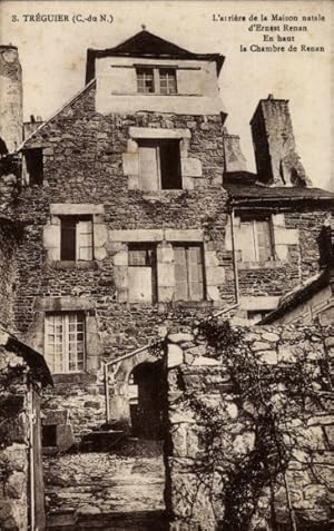 Ansichtskarte / Postkarte Tréguier Côtes dArmor, Rückseite des Wohnhauses von Ernest Renan