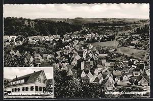 Ansichtskarte Mönsheim, Gasthaus zum Schwarzwaldhof, Ortsansicht