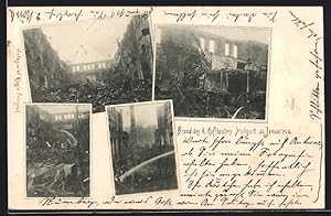 Ansichtskarte Stuttgart, Brand des Hoftheaters 1902, Ansichten der Ruine