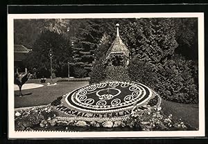 Ansichtskarte Interlaken, Blumenuhr im Park