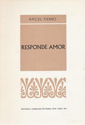 Immagine del venditore per Responde amor venduto da Librera Cajn Desastre