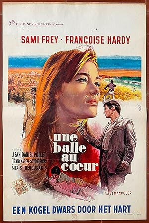 Affiche belge UNE BALLE AU COEUR Jean-Daniel Pollet FRANCOISE HARDY Sami Frey 35x54cm