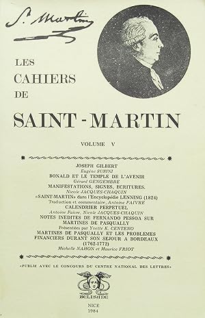 Bild des Verkufers fr Les Cahiers de Saint-Martin. Volume V zum Verkauf von Bouquinerie L'Ivre Livre