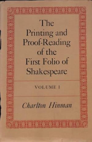 Seller image for Printing and Proof Reading of the First Folio of Shakespeare for sale by WeBuyBooks