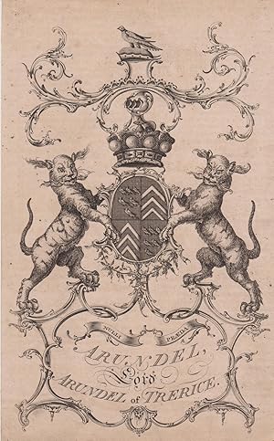 Engraved armorial of Arundelm, Lord Arundel of Trerice.