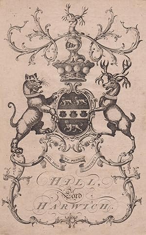 Engraved armorial of Hill, Lord Harwich.