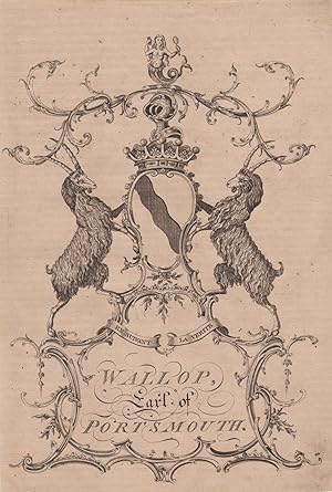Engraved armorial of Wallop, Earl of Portsmouth.