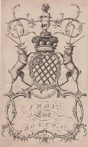 Engraved armorial of Irby, Lord Boston.