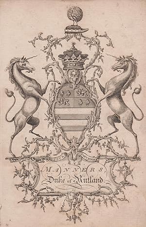 Engraved armorial of Manners, Duke of Rutland.