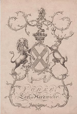 Engraved armorial of Yorke, Earl of Hardwicke.