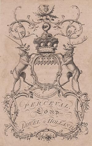 Engraved armorial of Perceval, Lord Lovel & Holland.