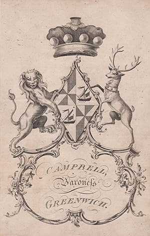 Engraved armorial of Campbell, Baroness Greenwich.