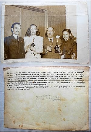 Antigua Foto - Old Photography : Entrega Trofeos en Cuba 1948 a DOLORES DEL RIO por la película L...