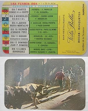 Tarjeta Publicidad - Advertising Card : SAN FERMIN 1964