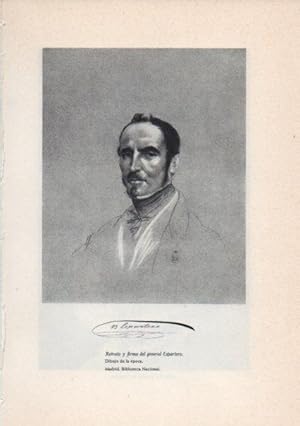 Bild des Verkufers fr LAMINA V38918: Retrato y firma del general Espartero zum Verkauf von EL BOLETIN