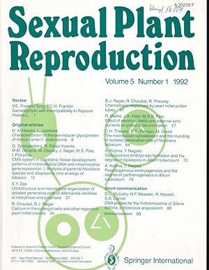 Bild des Verkufers fr Sexual Plant Reproduction Volume 5, Number 1, 1992 (1 Heft) zum Verkauf von Clivia Mueller
