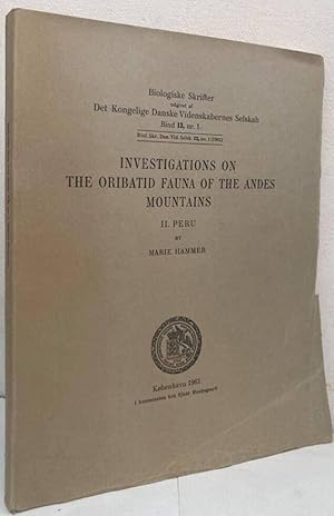 Image du vendeur pour Investigations on the oribatid fauna of the Andes Mountains. II. Peru mis en vente par Erik Oskarsson Antikvariat