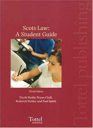 Bild des Verkufers fr Scots Law: Student Guide: A Student Guide zum Verkauf von WeBuyBooks