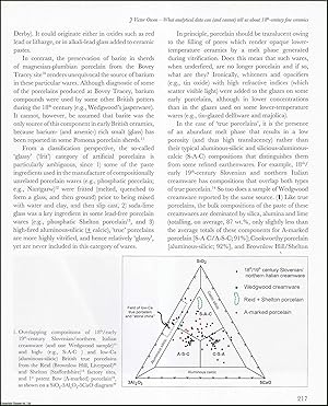 Seller image for What Analytical Data can and Cannot tell us about 18th Century Fine Ceramics. An original article from the English Ceramic Circle, 2011. for sale by Cosmo Books