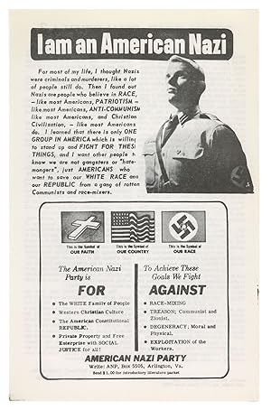 Image du vendeur pour I Am An American Nazi mis en vente par D. Anthem, Bookseller