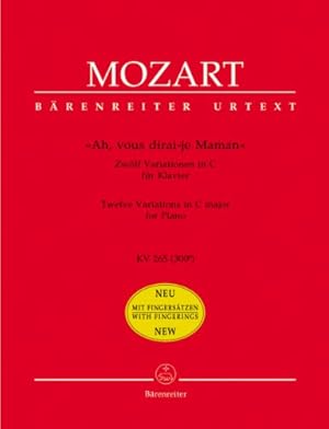 Bild des Verkufers fr Twelve Variations in C major on Ah, vous dirai-je Maman K.265 (Piano, with fingering) zum Verkauf von WeBuyBooks