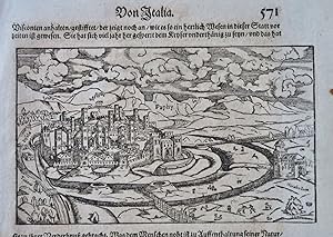 Alessandria Piedmont Italy 1628 Munster Cosmography wood cut print city view