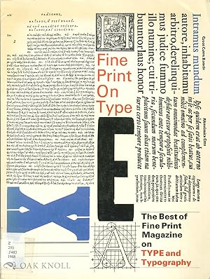 Imagen del vendedor de FINE PRINT ON TYPE a la venta por Oak Knoll Books, ABAA, ILAB