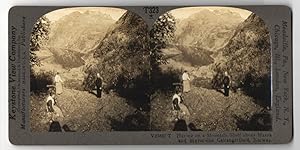 Stereo-Fotografie Keystone View Company, Meadville, Ansicht Geirangerfjord / Norge, Mountain Shel...