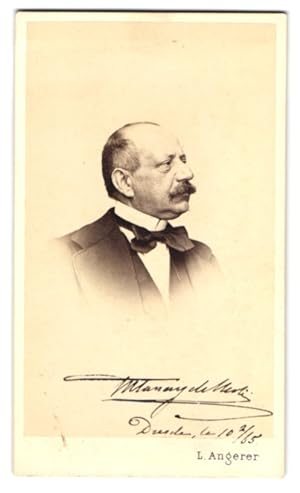 Fotografie L. Angerer, Wien, Portrait Marquis Tannay de Nerli, mit Autograph auf der Bildseite, 1865