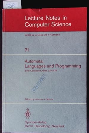 Bild des Verkufers fr Automata, languages and programming. Lecture notes in computer science. zum Verkauf von Antiquariat Bookfarm