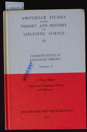 Bild des Verkufers fr Papers on language theory and history. Amsterdam studies in the theory and history of linguistic science. zum Verkauf von Antiquariat Bookfarm