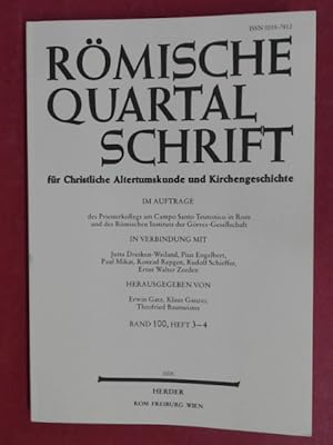 Seller image for Rmische Quartalschrift fr christliche Altertumskunde und Kirchengeschichte. Band 100, Heft 3-4. for sale by Wissenschaftliches Antiquariat Zorn