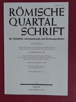 Seller image for Rmische Quartalschrift fr christliche Altertumskunde und Kirchengeschichte. Band 104, Heft 1-2. for sale by Wissenschaftliches Antiquariat Zorn