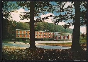 Ansichtskarte Weibersbrunn /Spessart, Motel und Rathaus Weibersbrunn, Pension