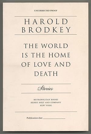 Image du vendeur pour The World is the Home of Love and Death: Stories mis en vente par Between the Covers-Rare Books, Inc. ABAA