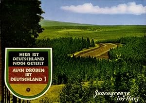 Ansichtskarte / Postkarte Zonengrenze im Harz zwischen Braunlage und Hohegeiß, innerdeutsche Gren...