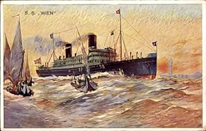 Künstler Ansichtskarte / Postkarte Heusser, Harry, Dampfer SS Wien, Österreichischer Lloyd