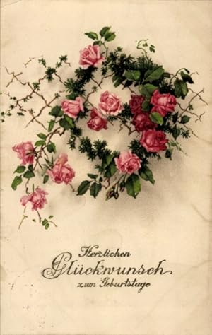 Ansichtskarte / Postkarte Glückwunsch Geburtstag, Rosen