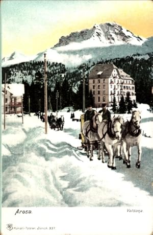 Ansichtskarte / Postkarte Arosa Kanton Graubünden Schweiz, Valsana, Kutsche