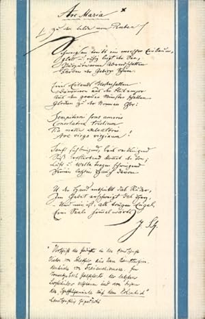 Ansichtskarte / Postkarte Gedicht Ave Maria, Dichter Joseph Victor von Scheffel