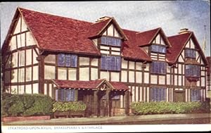 Ansichtskarte / Postkarte Stratford-upon-Avon Warwickshire England, Shakespear's Geburtshaus
