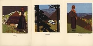 5 zusammenhängende Ansichtskarte / Postkarte Jahreszeiten, von Professor A. Grohe, Karsruhe