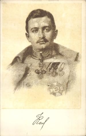 Künstler Ansichtskarte / Postkarte Kaiser Karl I. von Österreich Ungarn, Portrait, Militär Witwen...