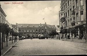 Ansichtskarte / Postkarte Kostrzyn nad Cüstrin Ostbrandenburg, Schützenstraße, Straßenpartie